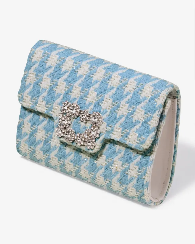 Tweed Clutch Blue/White sold by Boston Proper