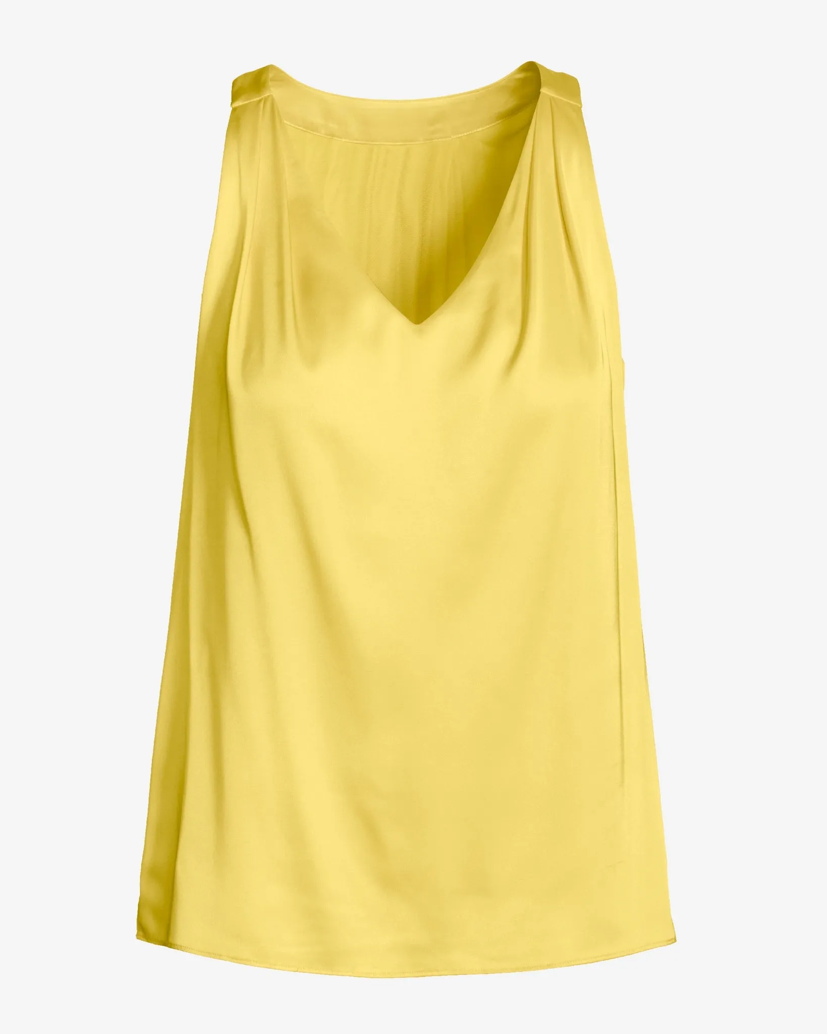 Nikki V-Neck Charmeuse Blouse Pale Banana sold by Boston Proper product image thumbnail 2