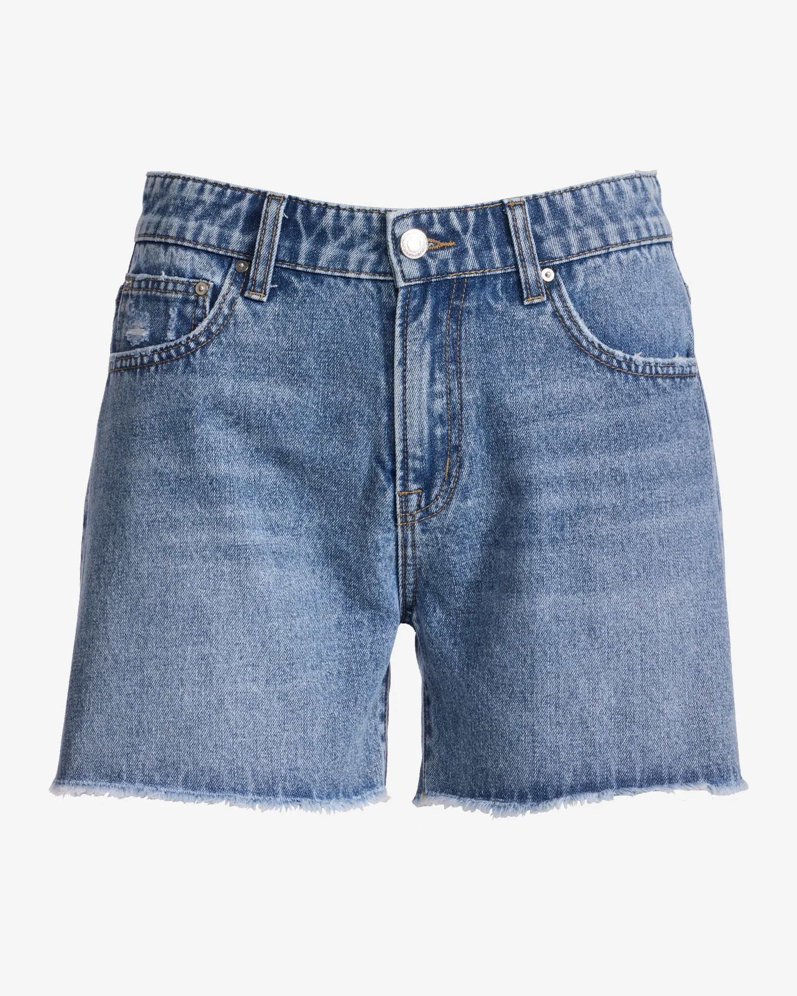 Relaxed Cut Off Denim Short Medium Wash sold by Boston Proper product image thumbnail 2