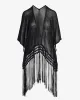 Macramé Fringe Poncho Black sold by Boston Proper