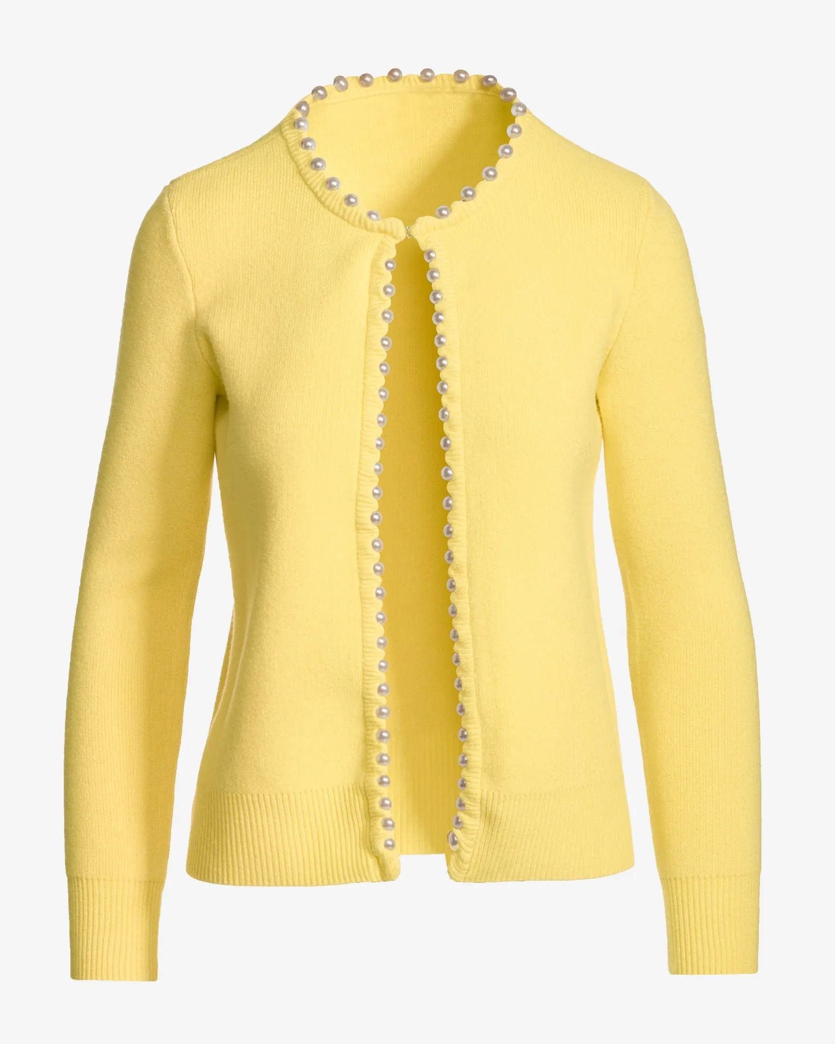 Pearl Trim Cardigan Pale Banana sold by Boston Proper product image thumbnail 2