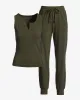 Ribbed Tank and Jogger Lounge Set Olive Night sold by Boston Proper