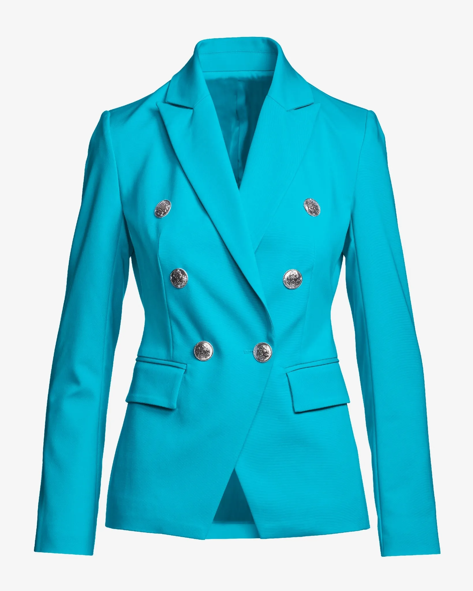 Modern Double-Breasted Blazer Scuba Blue sold by Boston Proper product image thumbnail 2