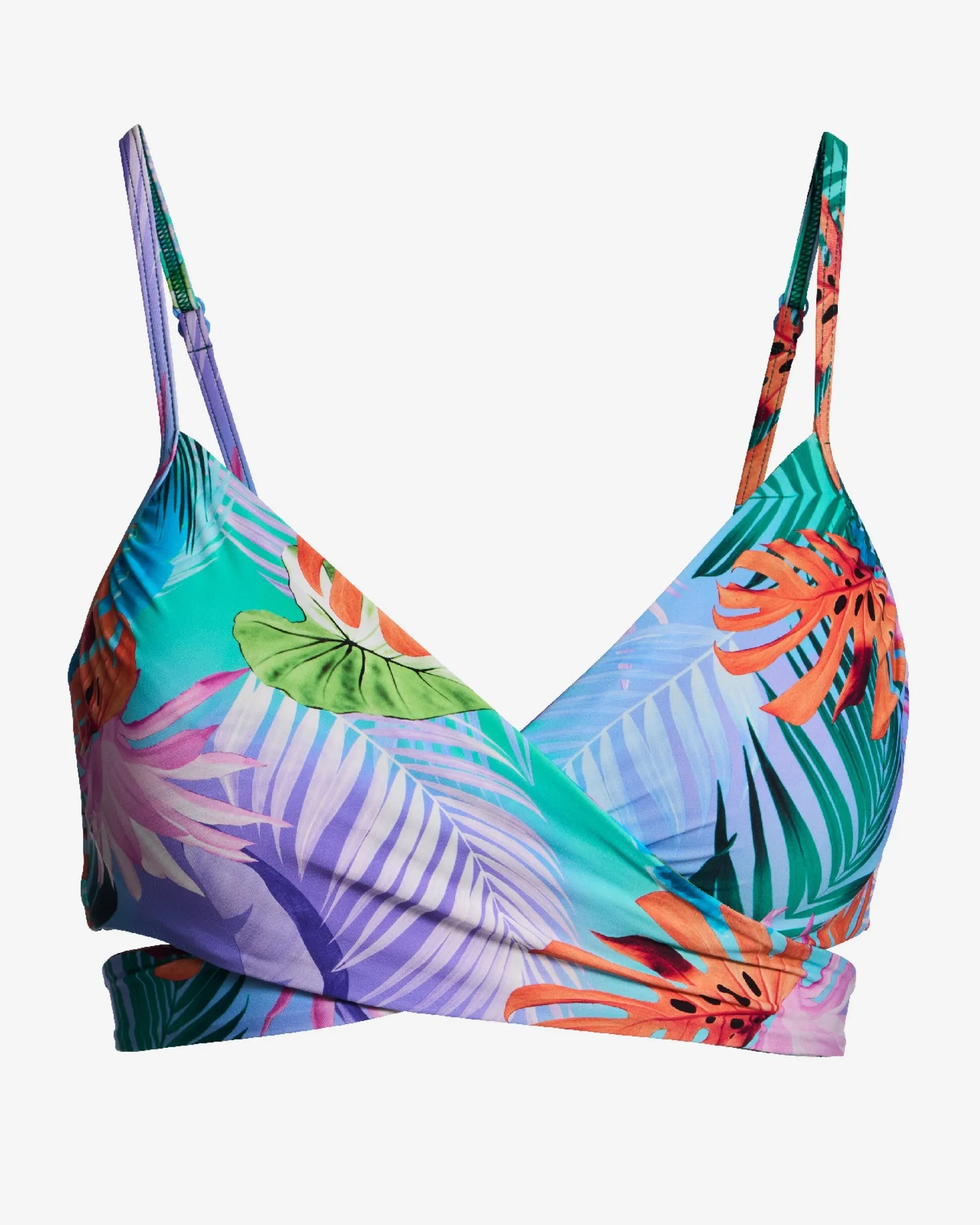 Swim Sense Print Underwire Wrap Bikini Top Blue Multi sold by Boston Proper product image thumbnail 2