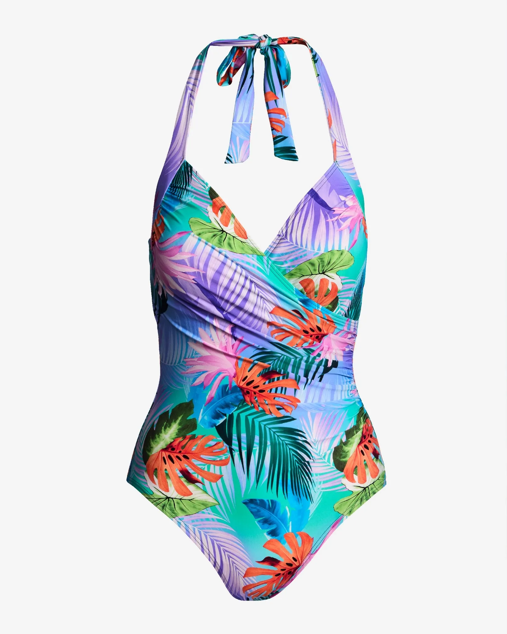 Swim Sense Print Surplice One Piece Blue Multi sold by Boston Proper product image thumbnail 2