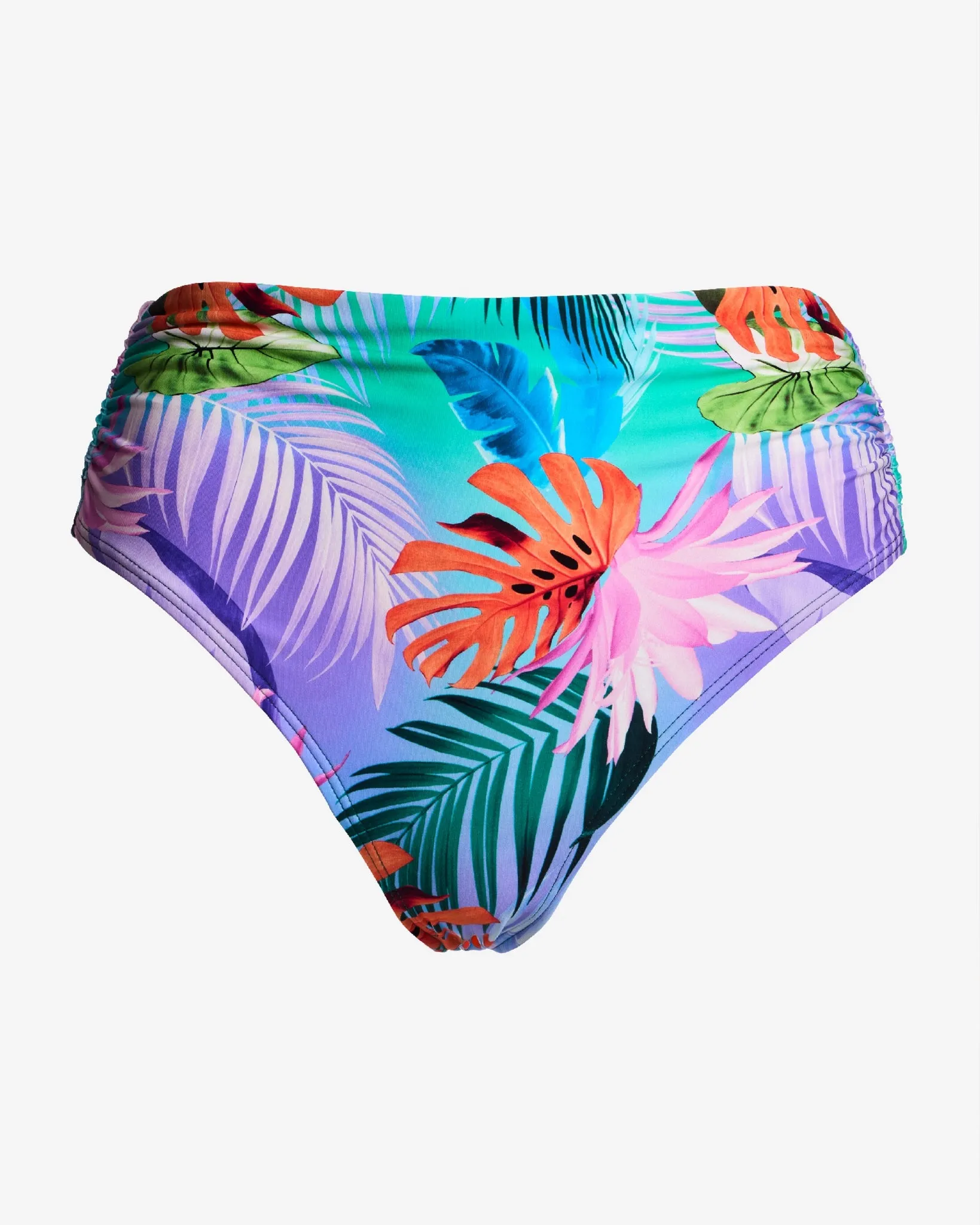 Swim Sense Print High-Waisted Bikini Bottom Blue Multi sold by Boston Proper product image thumbnail 2