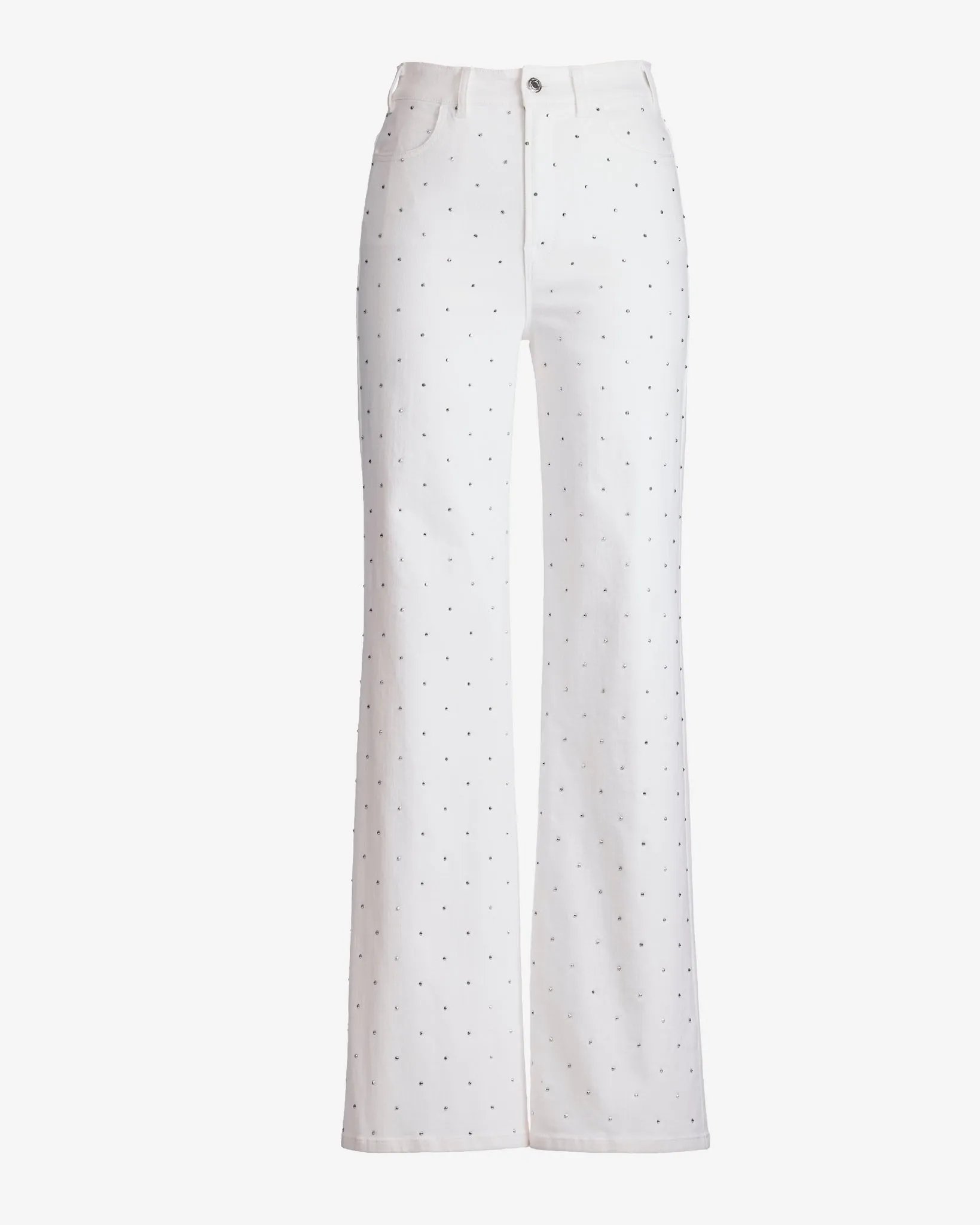 Malibu Scattered Sparkle Wide Leg Jean Off White/Silver sold by Boston Proper product image thumbnail 2