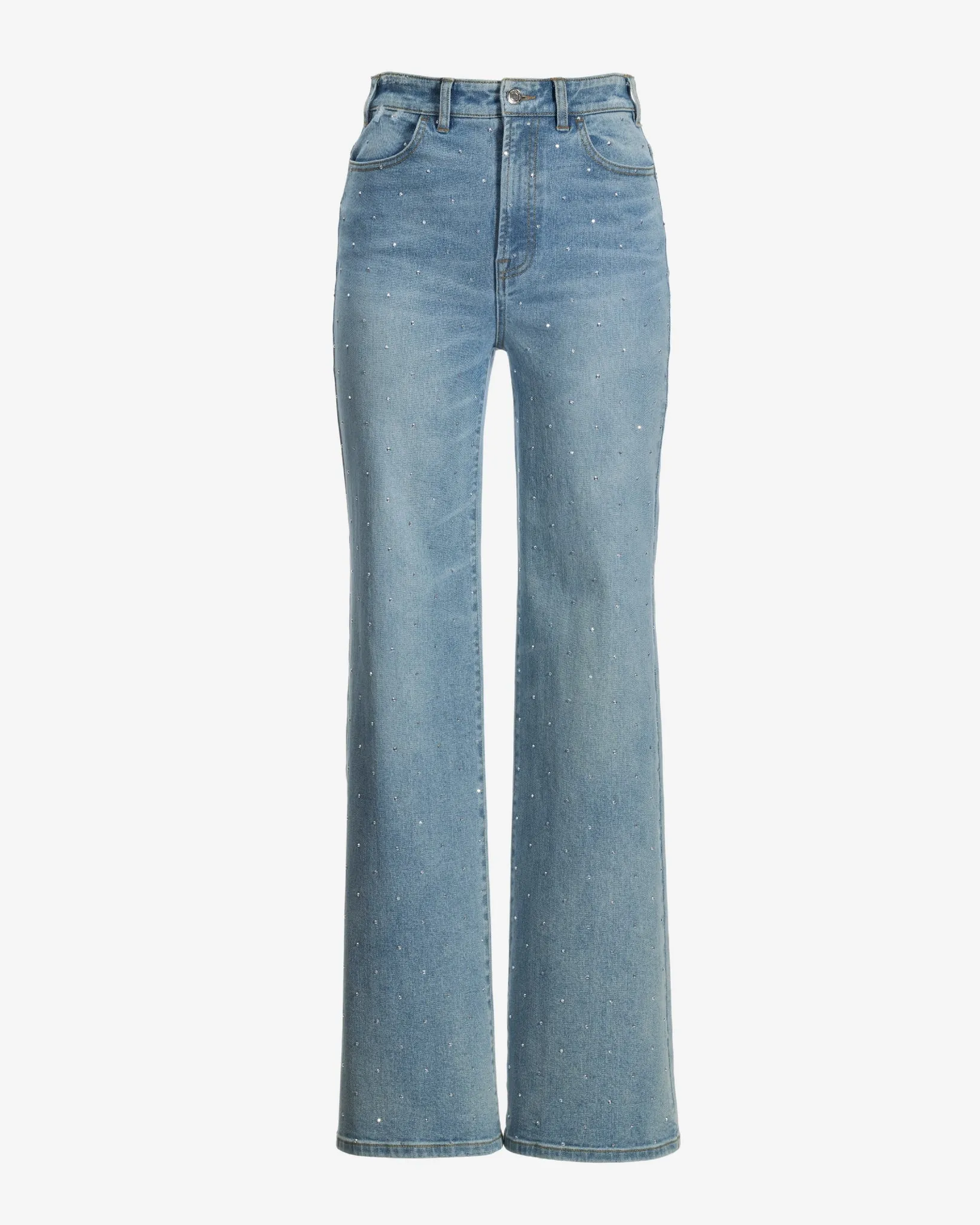 Malibu Scattered Sparkle Wide Leg Jean Light Wash/Silver sold by Boston Proper product image thumbnail 2