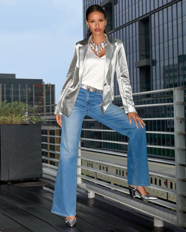 Malibu High-Rise Wide Leg Jean Medium Wash sold by Boston Proper