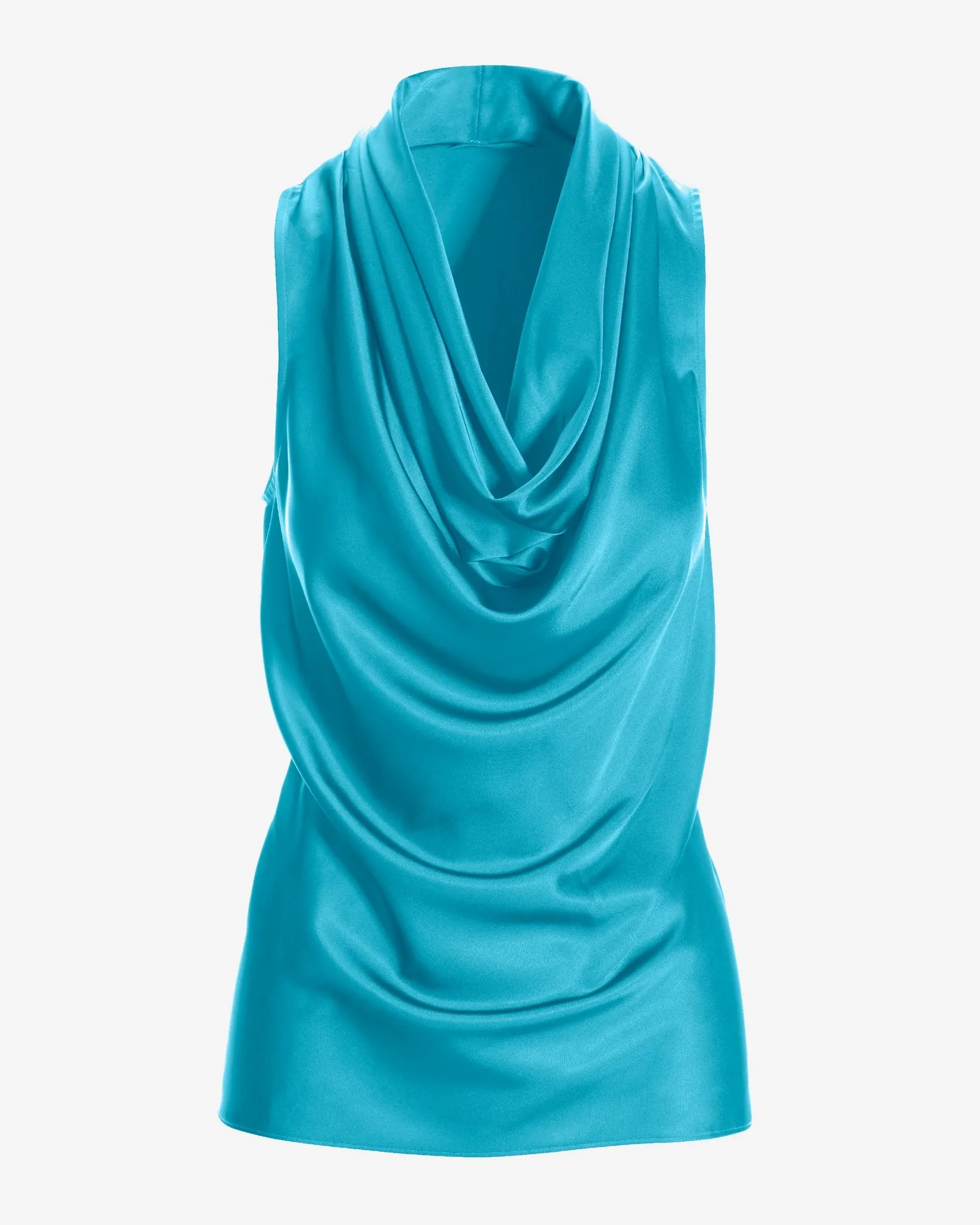 Marilyn Cowl-Neck Charmeuse Blouse Scuba Blue sold by Boston Proper product image thumbnail 2