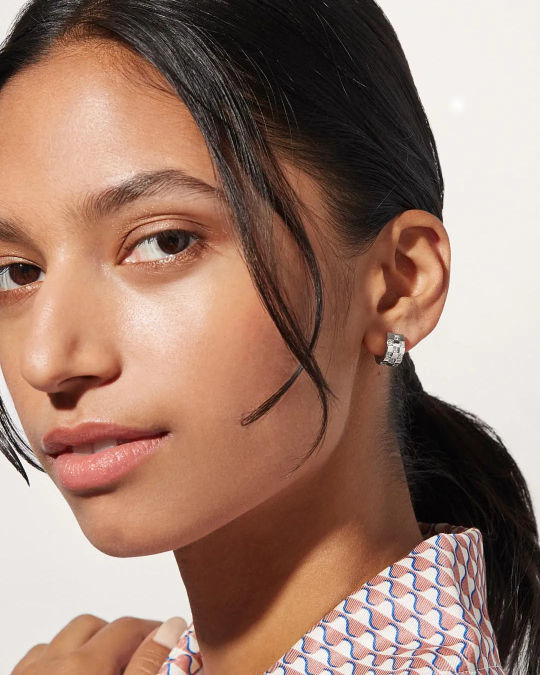 Silver Hoop Earrings - Eden Silver sold by Boston Proper product image thumbnail 3