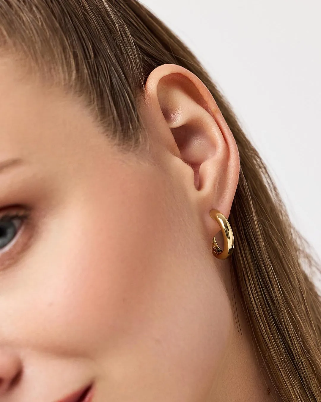 Gold Hoop Earrings - Giulia Medium sold by Boston Proper product image thumbnail 3