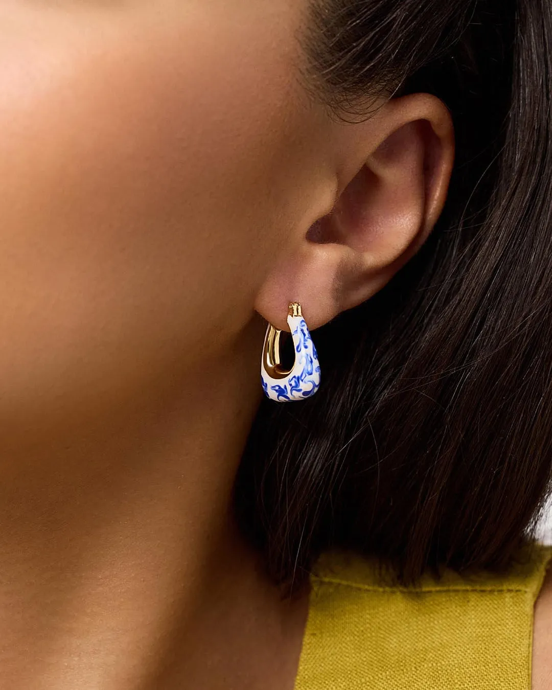 Statement Earrings - Dakota Marble Blue sold by Boston Proper product image thumbnail 3