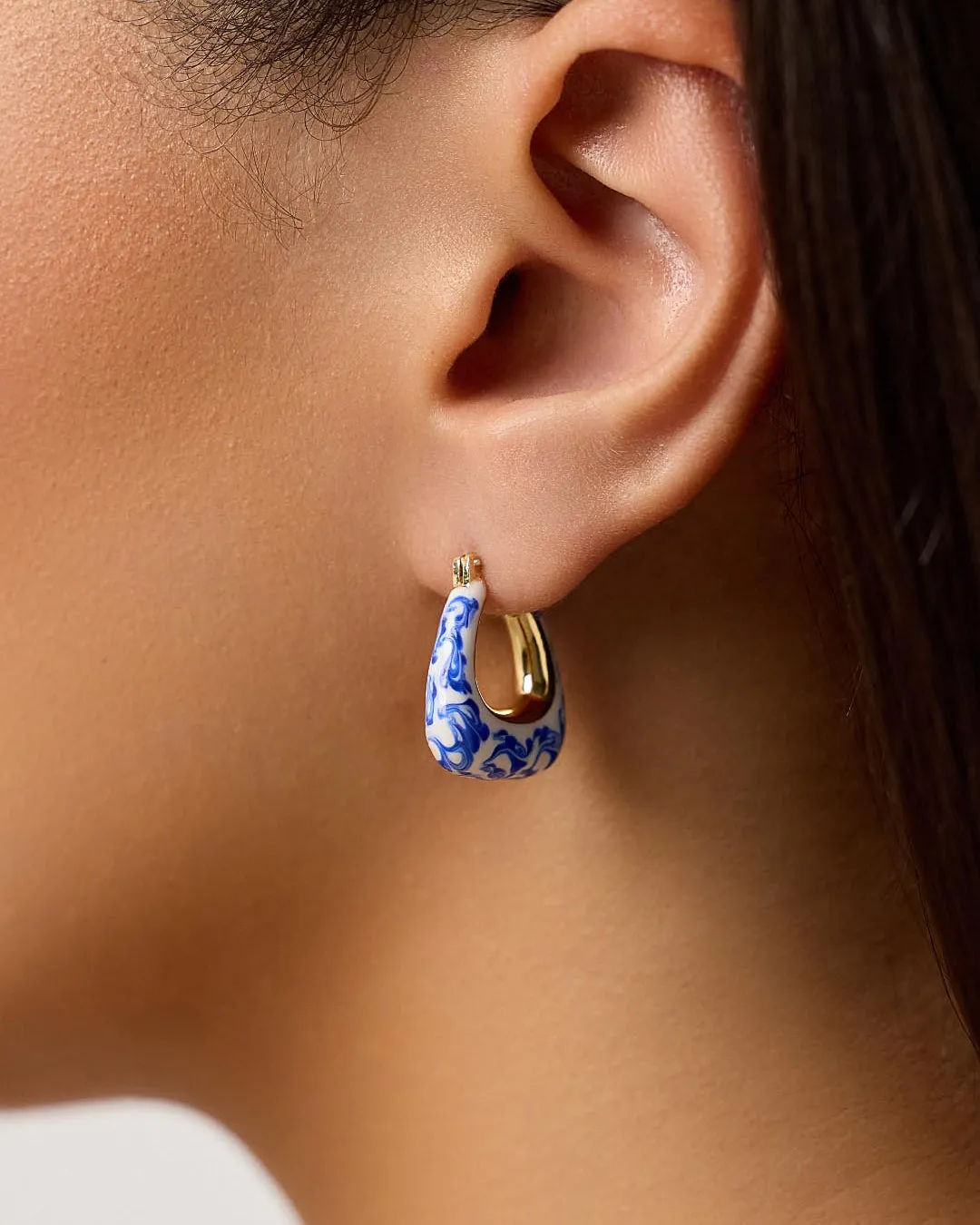 Statement Earrings - Dakota Marble Blue sold by Boston Proper product image thumbnail 2
