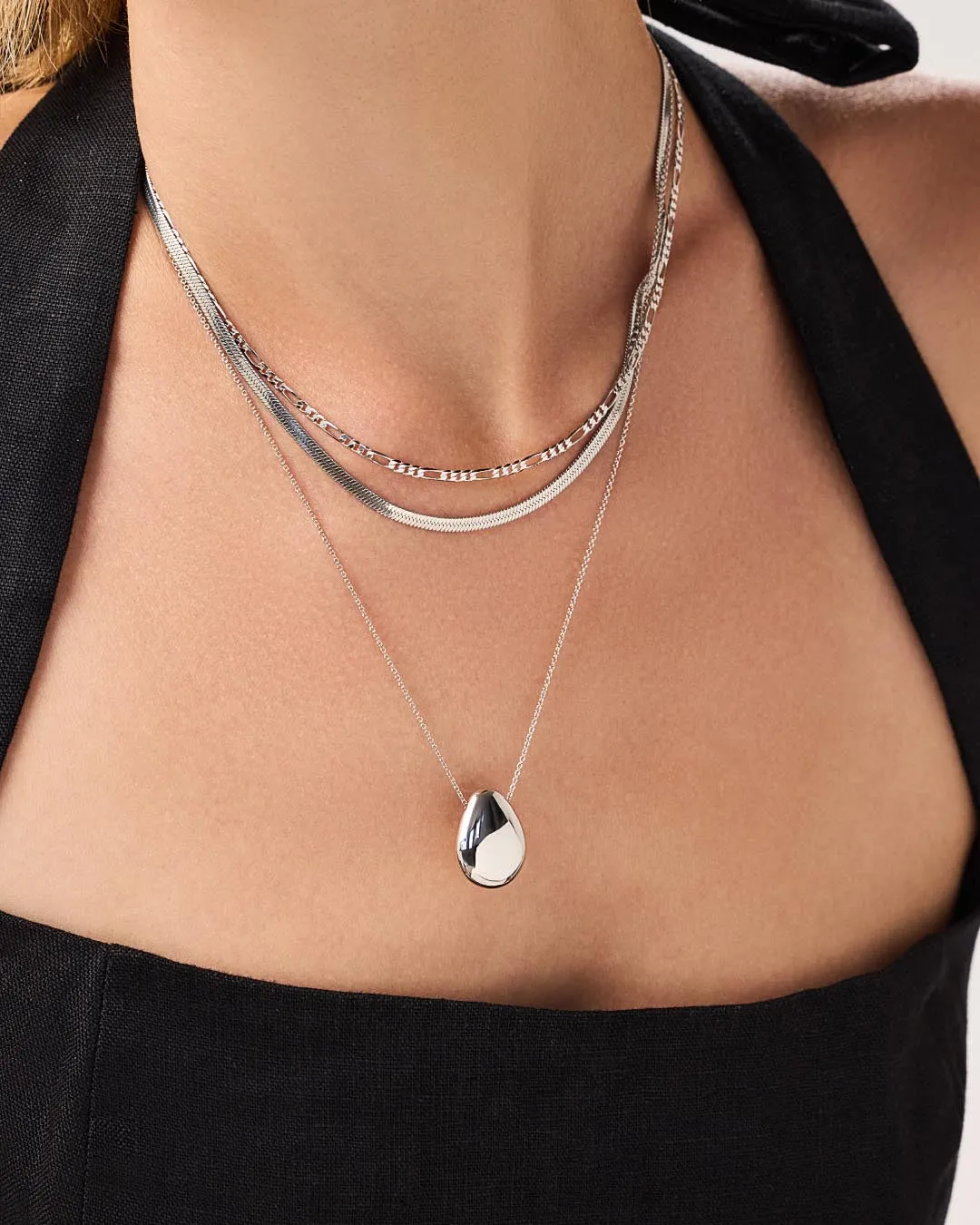 Silver Pendant Necklace - Pebble Silver sold by Boston Proper product image thumbnail 5
