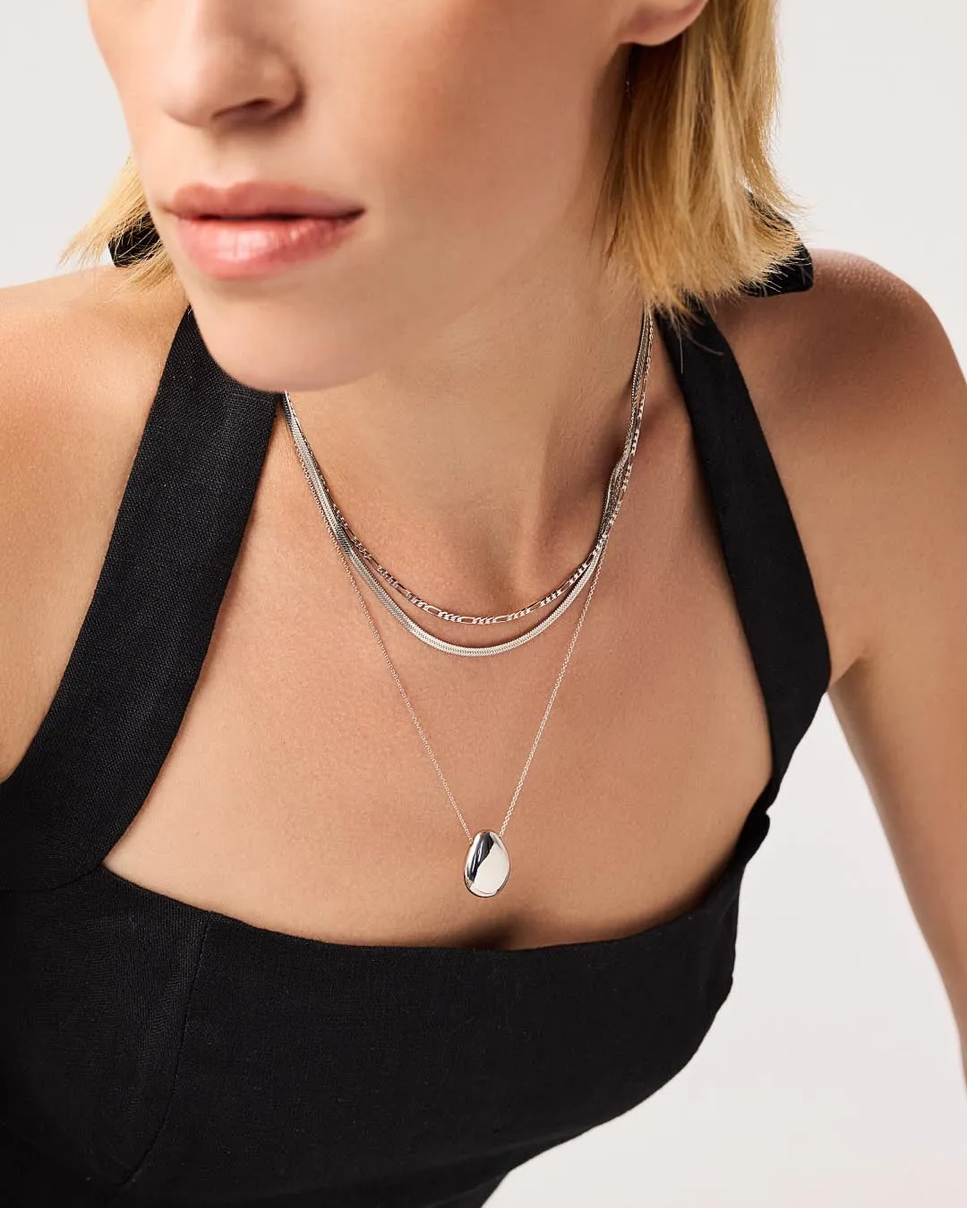 Silver Pendant Necklace - Pebble Silver sold by Boston Proper product image thumbnail 2