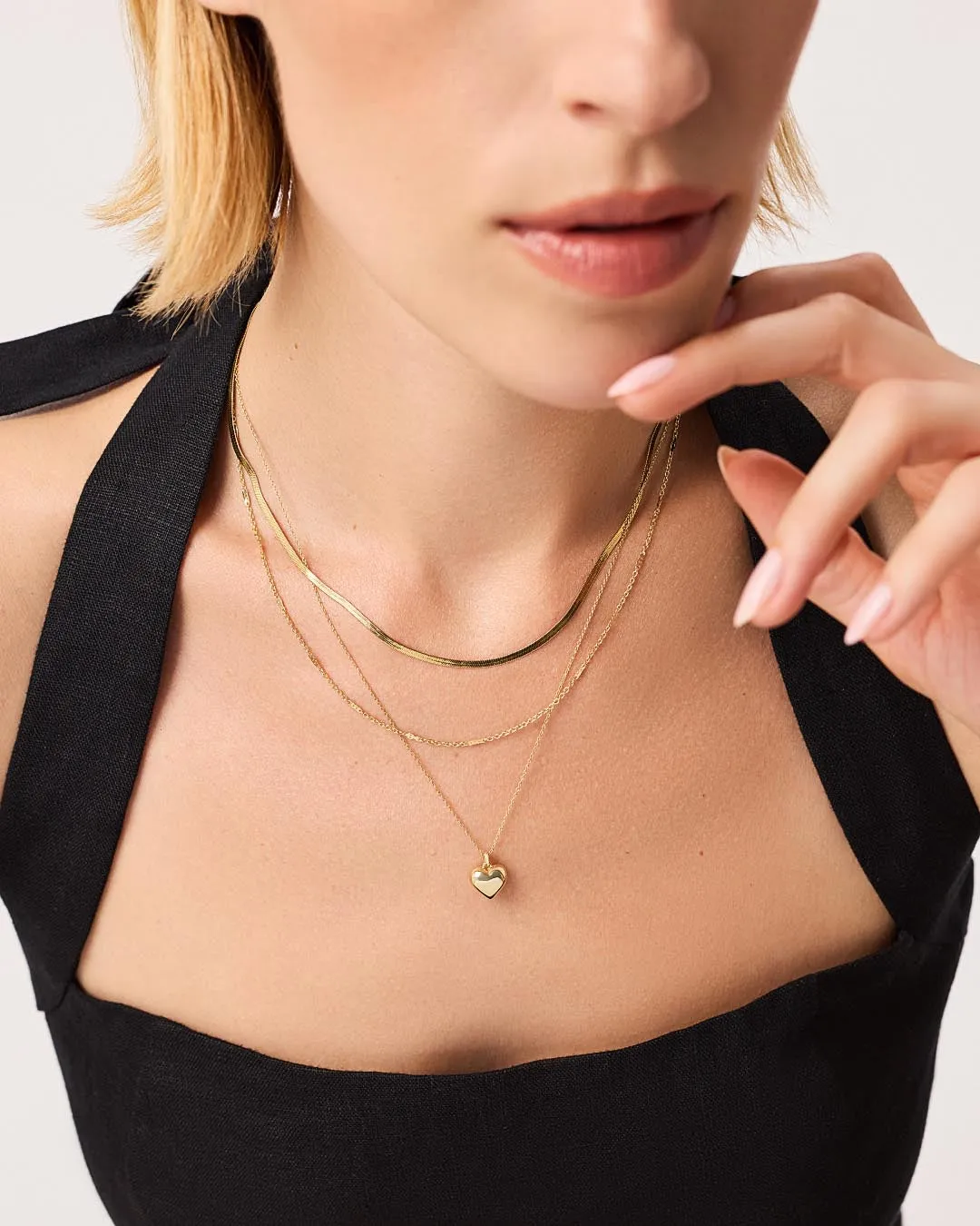 Gold Heart Necklace - Lev Small sold by Boston Proper product image thumbnail 2