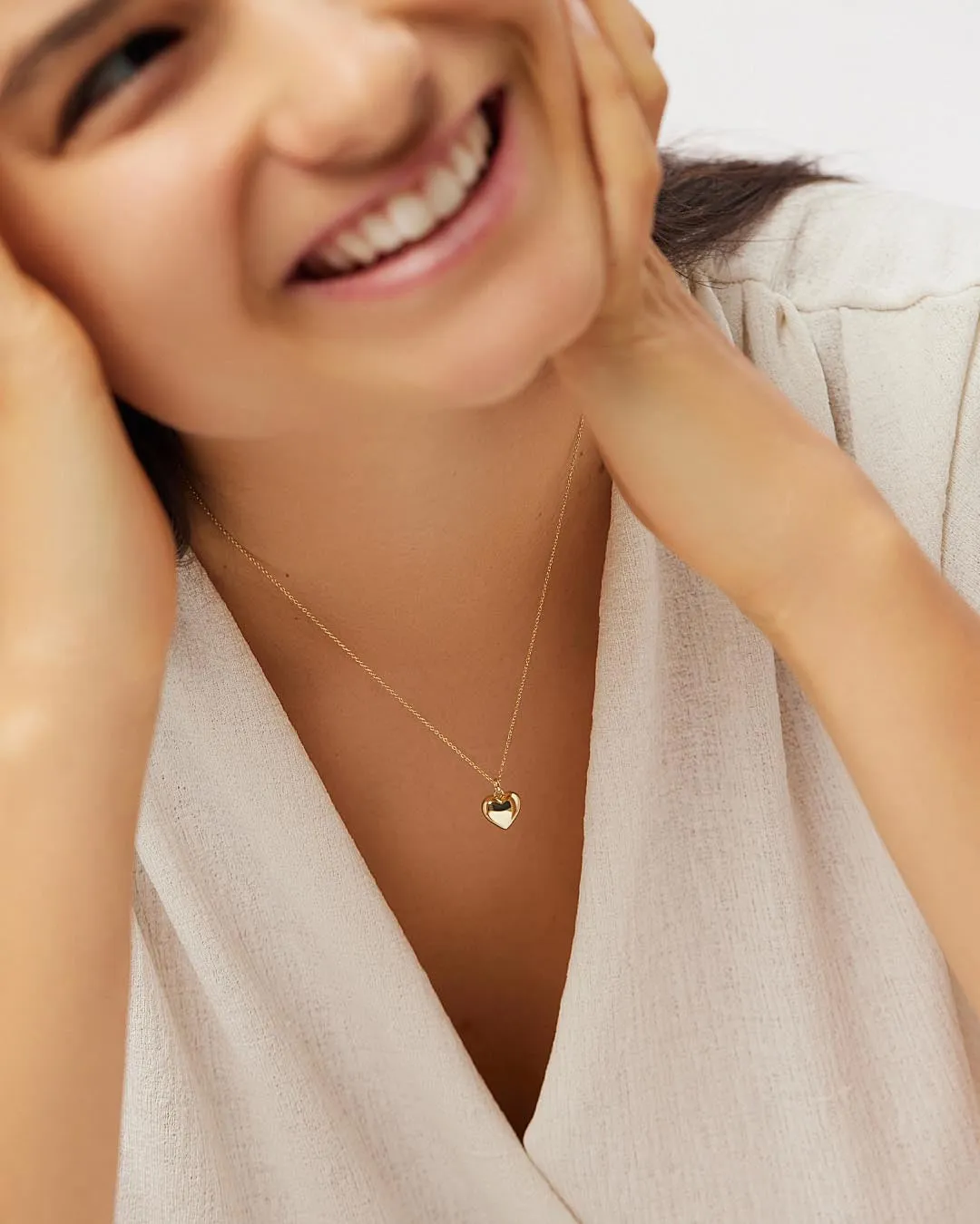 Gold Heart Necklace - Lev Small sold by Boston Proper product image thumbnail 4