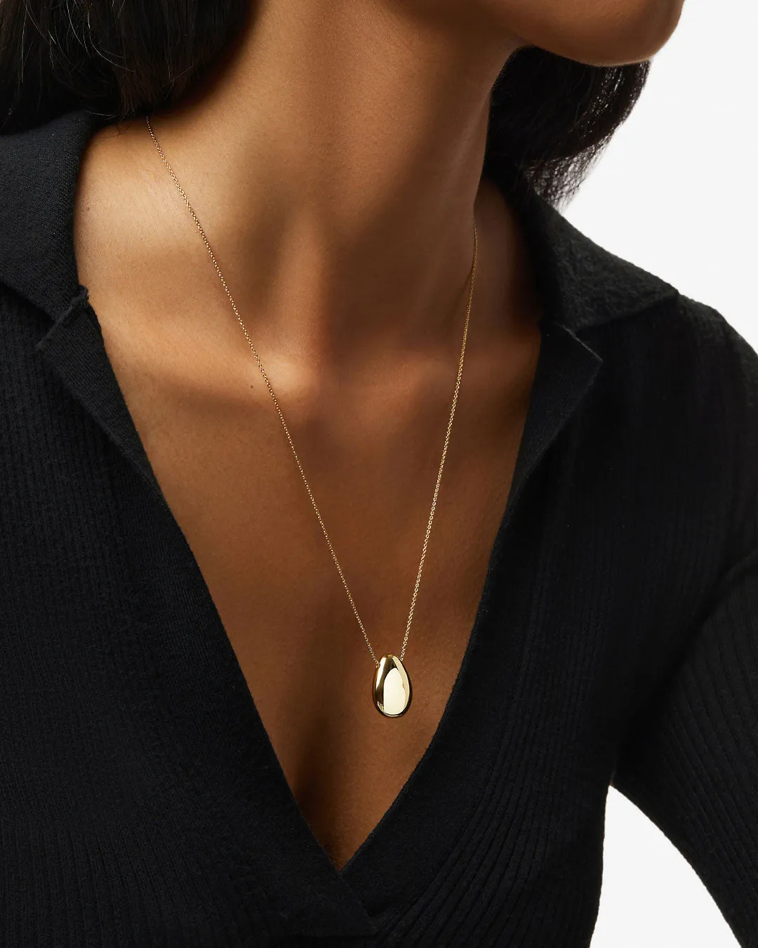 Gold Pendant Necklace - Pebble sold by Boston Proper product image thumbnail 3