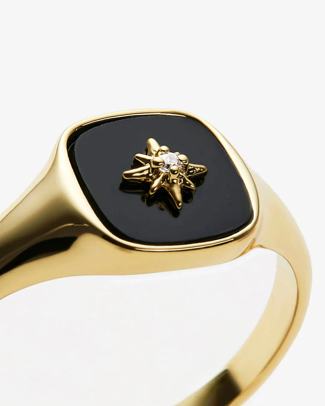 Gold Signet Ring - Amara Black sold by Boston Proper product image thumbnail 3