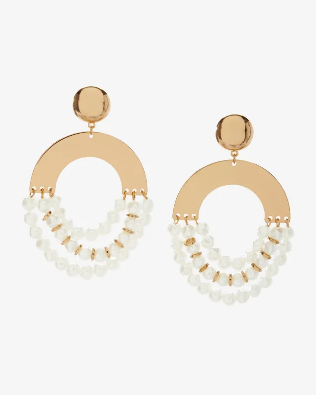Pearl and Gold Hardware Drop Earring Gold sold by Boston Proper