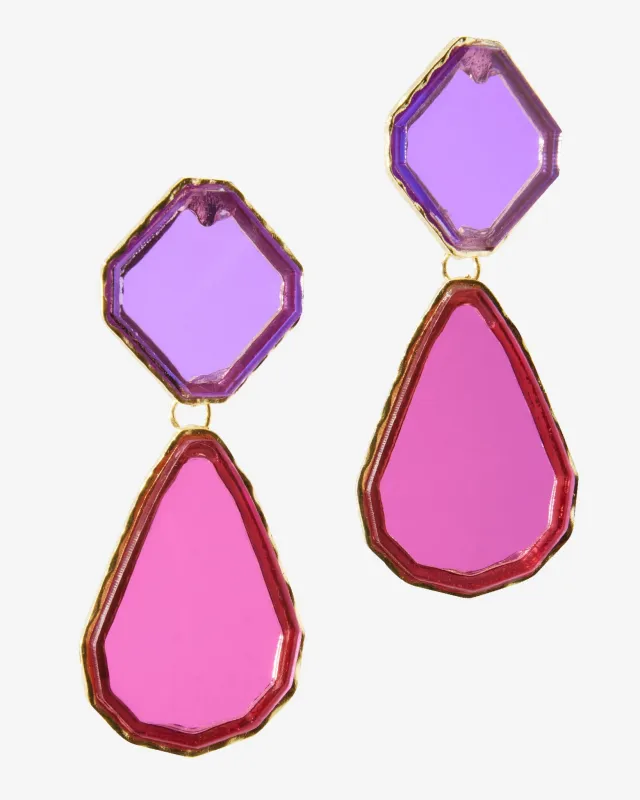 Multicolored Gem Drop Earring Pink Multi sold by Boston Proper