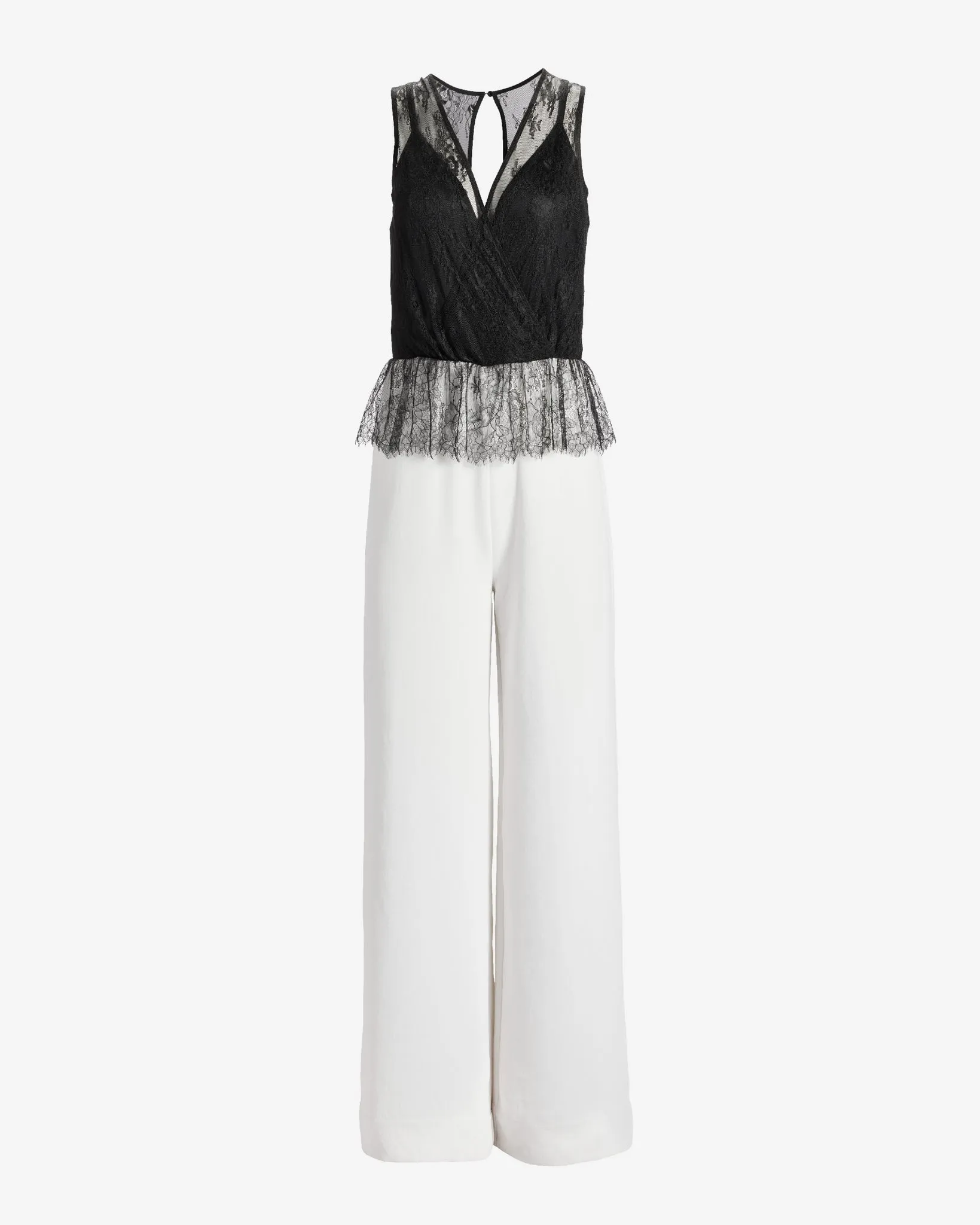 Peplum Lace Jumpsuit Black/White sold by Boston Proper product image thumbnail 2