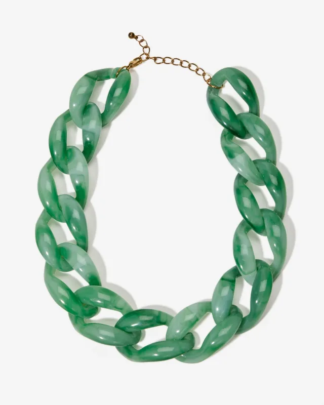 Marbled Acrylic Chain Necklace Green sold by Boston Proper