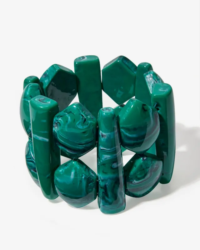 Marbled Acrylic Bracelet Green sold by Boston Proper