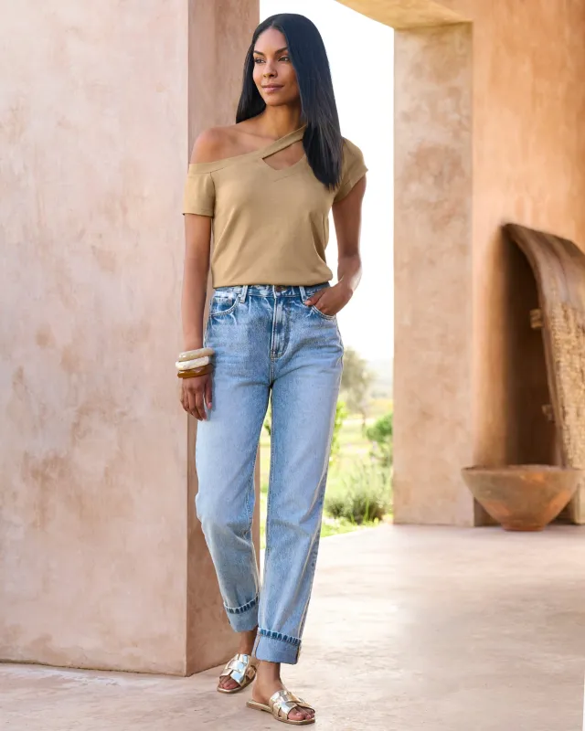 Newport Relaxed Cuffed Jean Medium Wash sold by Boston Proper