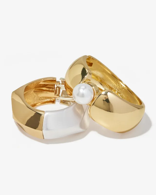 Large Pearl Cuff Set Gold sold by Boston Proper