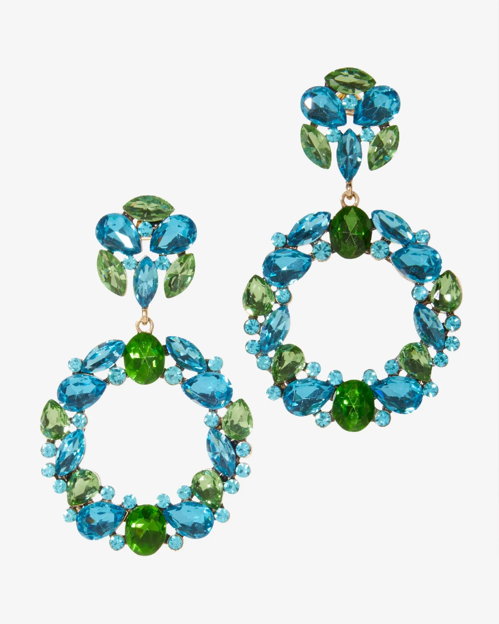 Multi Gem Drop Earring Blue Green sold by Boston Proper