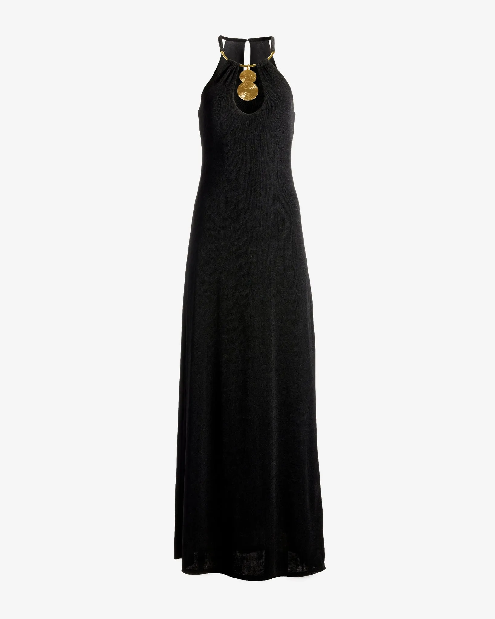 Halter Hardware Detail Slinky Maxi Dress Black sold by Boston Proper product image thumbnail 2
