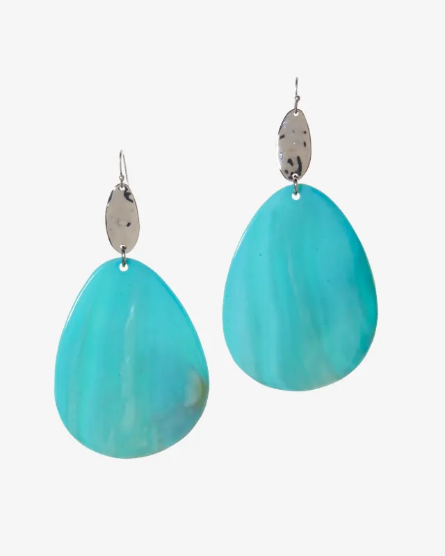 Statement Shell Teardrop Earring Turquoise sold by Boston Proper
