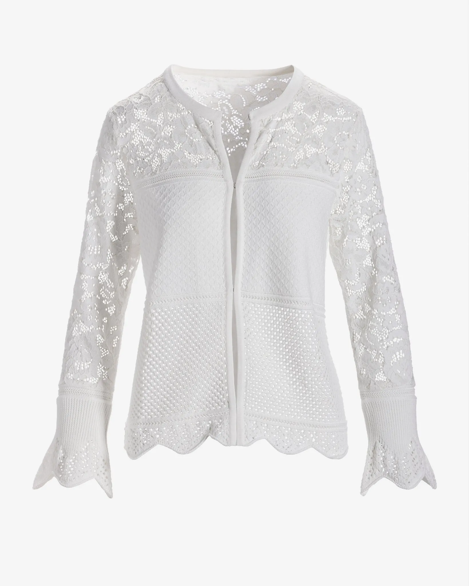 Lace Sweater Cardigan White sold by Boston Proper product image thumbnail 2