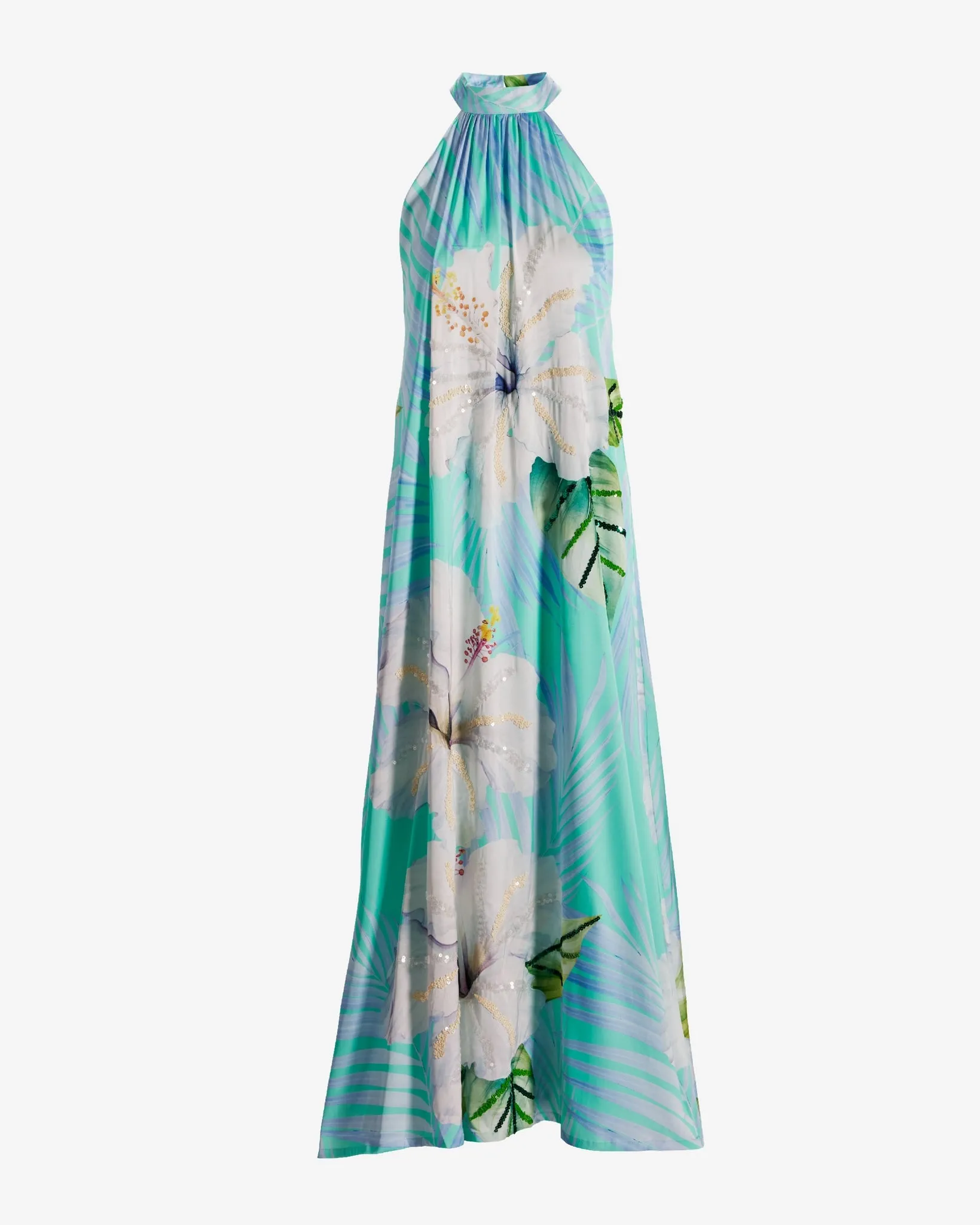 Exploded Hibiscus Sequin Embellished Halter Maxi Dress Exploded Hibiscus sold by Boston Proper product image thumbnail 2