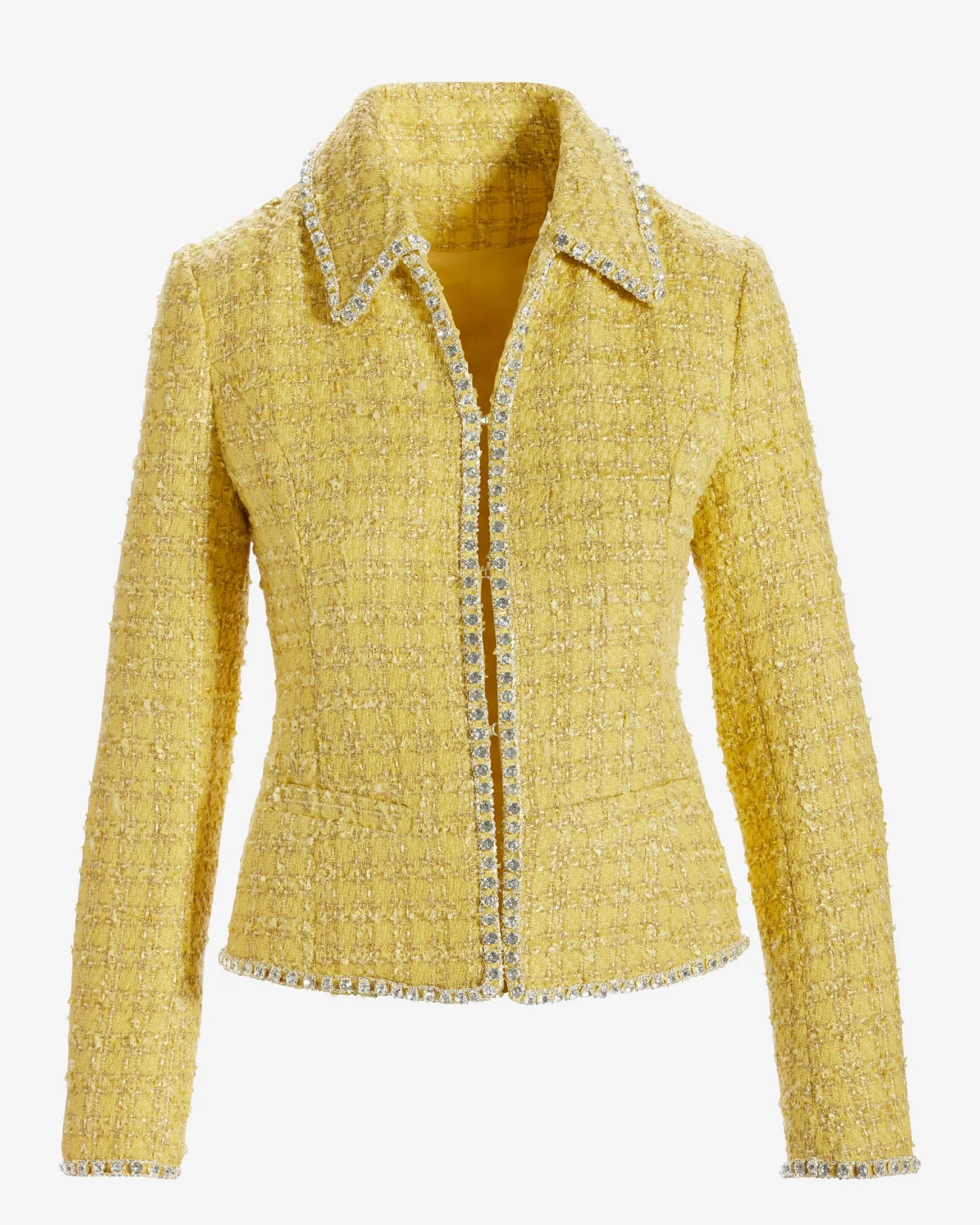 Crystal Trim Tweed Jacket Yellow sold by Boston Proper product image thumbnail 2