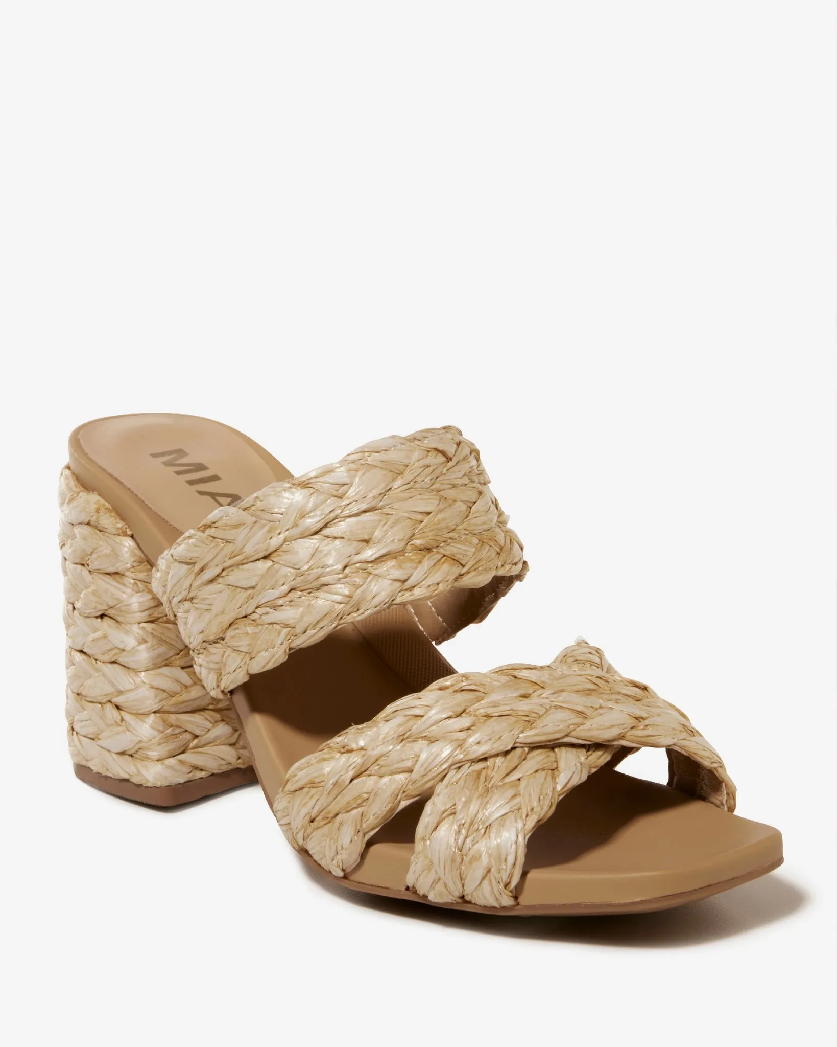 Raffia Band Block Heel Natural sold by Boston Proper