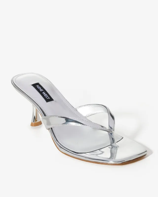 Square Toe Thong Heel Silver made by Boston Proper