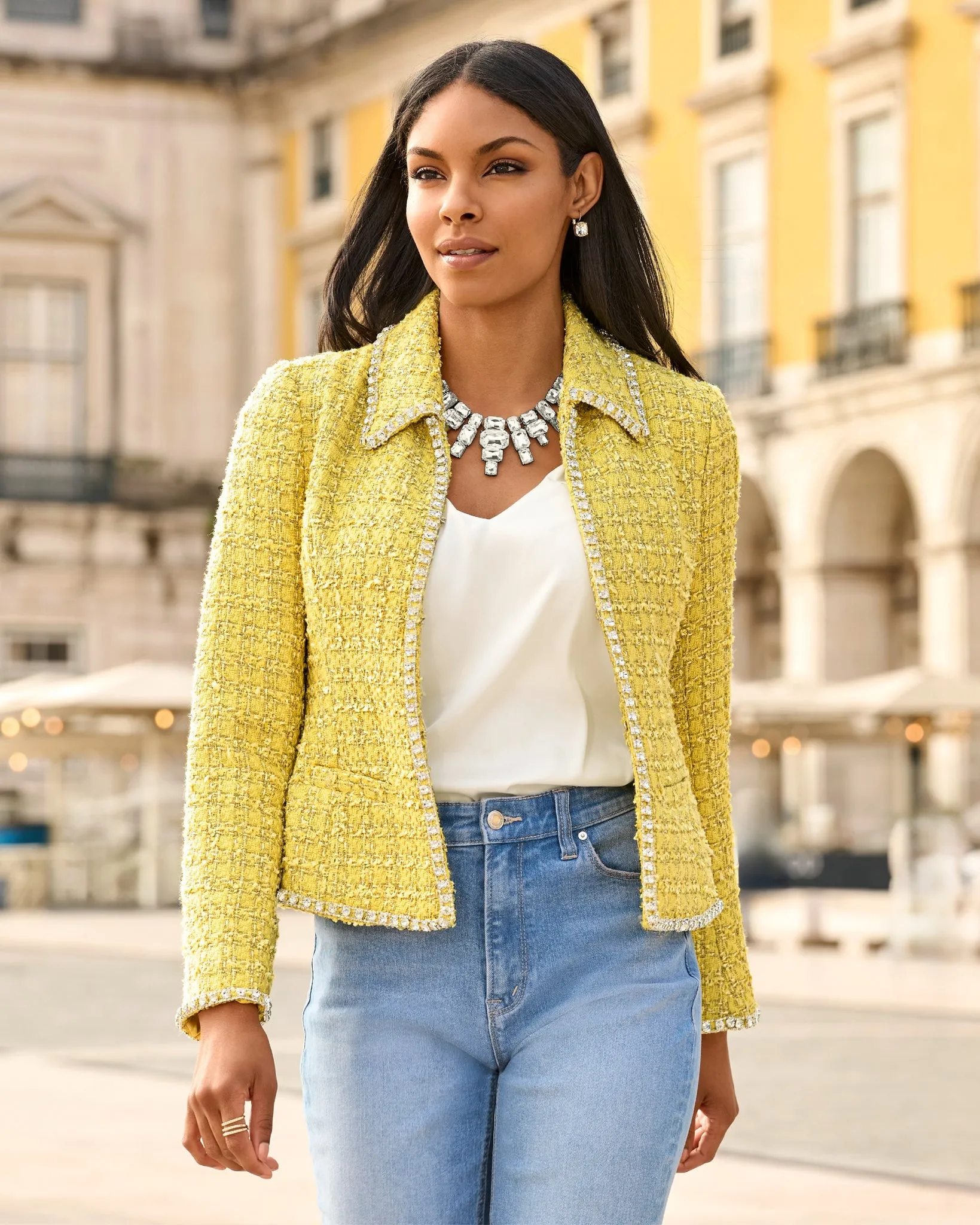 Gem Drop Necklace Silver sold by Boston Proper product image thumbnail 2