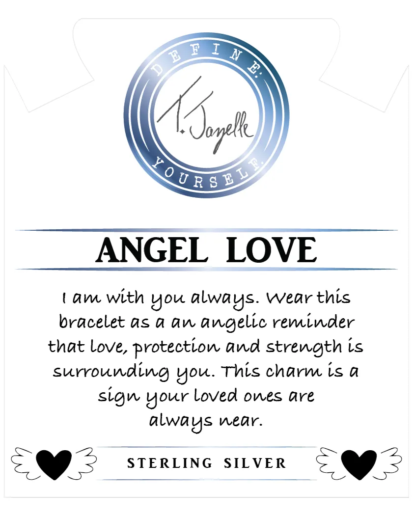Sky Blue Jade Gemstone Bracelet with Angel Love Sterling Silver Charm sold by Boston Proper product image thumbnail 2