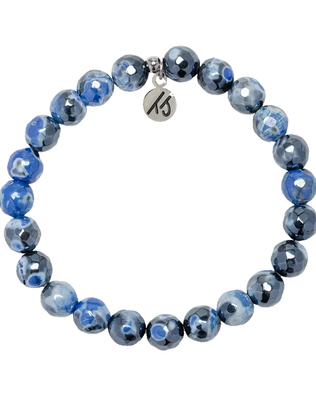 Defining Bracelet- Stability Bracelet with Denim Blue Agate Gemstones sold by Boston Proper