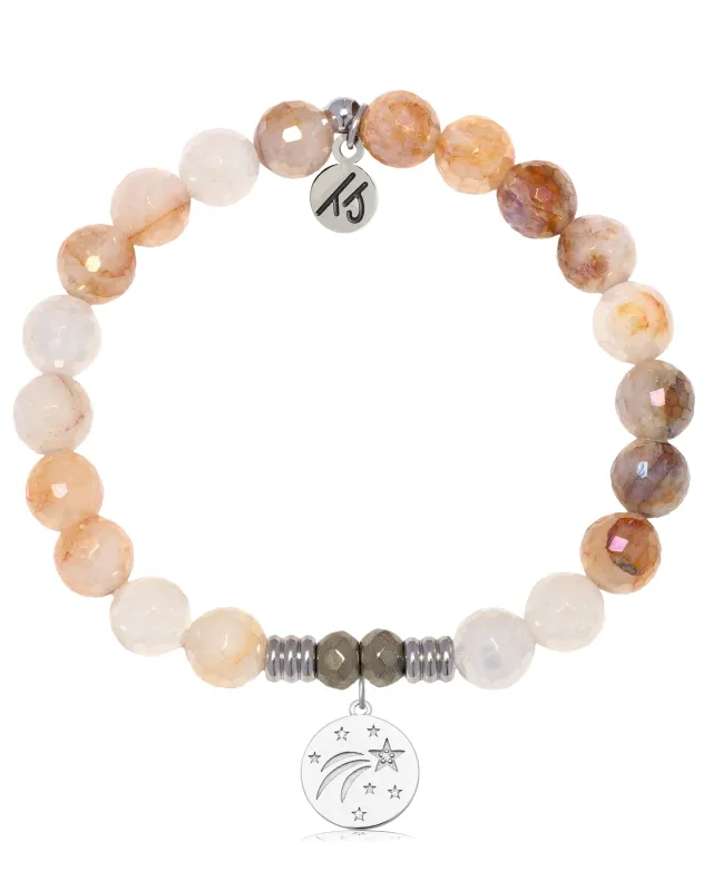 Sunset Quartz Gemstone Bracelet with Best is Yet to Come Sterling Silver Charm sold by Boston Proper