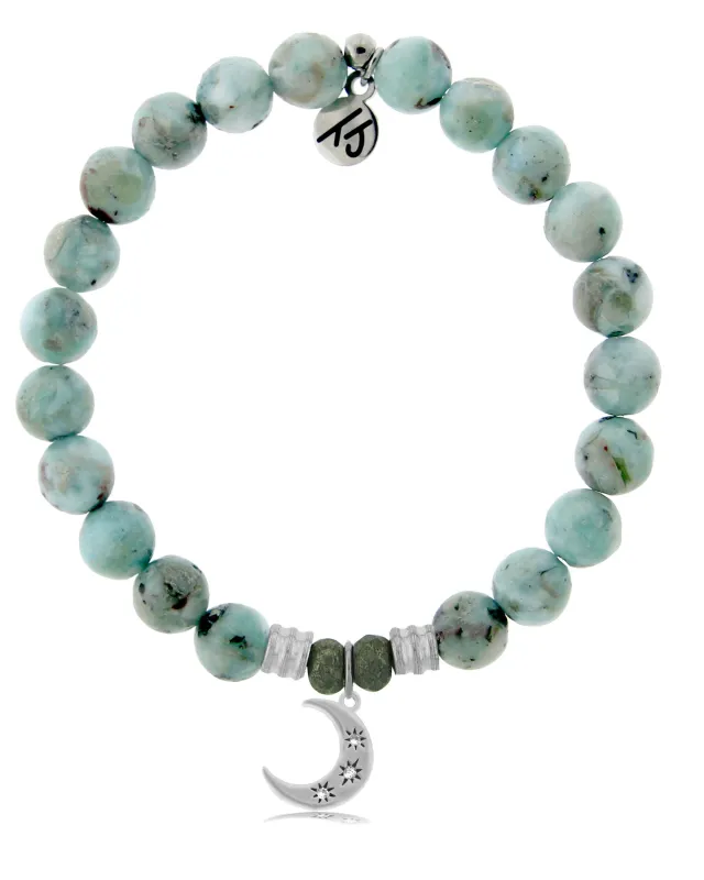 Larimar Gemstone Bracelet with Friendship Stars Sterling Silver Charm sold by Boston Proper
