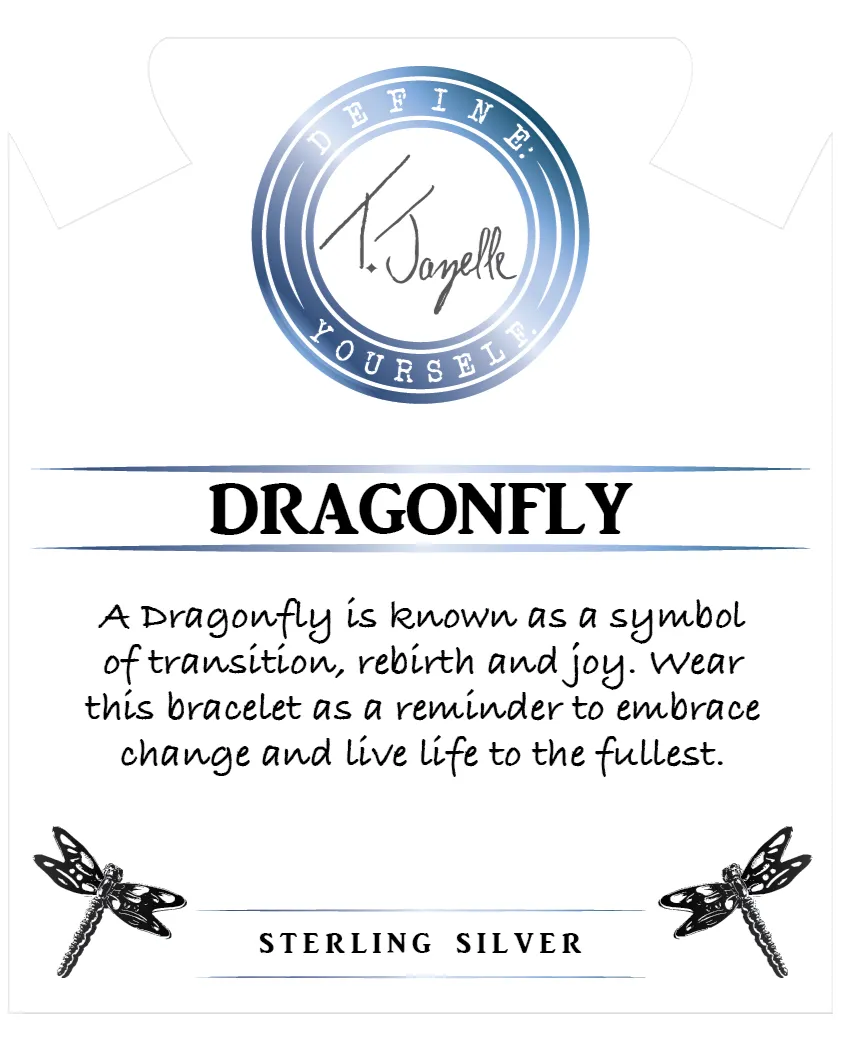 Mauve Jade Gemstone Bracelet with Dragonfly Sterling Silver Charm sold by Boston Proper product image thumbnail 2