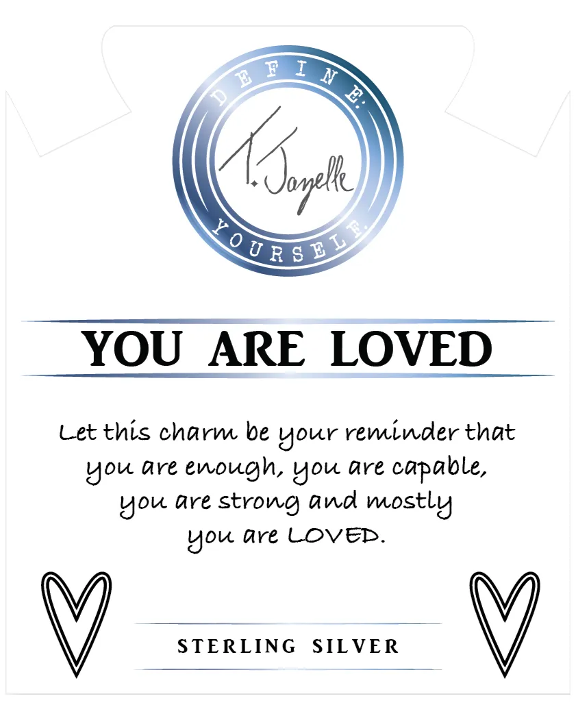 Pink Jade Gemstone Bracelet with You are Loved Sterling Silver Charm sold by Boston Proper product image thumbnail 2