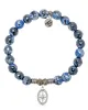 Denim Blue Agate Gemstone Bracelet with Unstoppable Sterling Silver Charm sold by Boston Proper