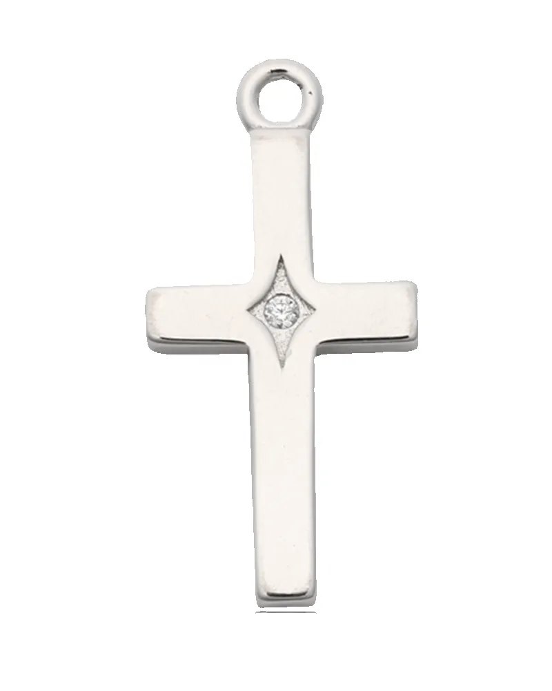 Moonstone Gemstone Bracelet with Cross CZ Sterling Silver Charm sold by Boston Proper product image thumbnail 3