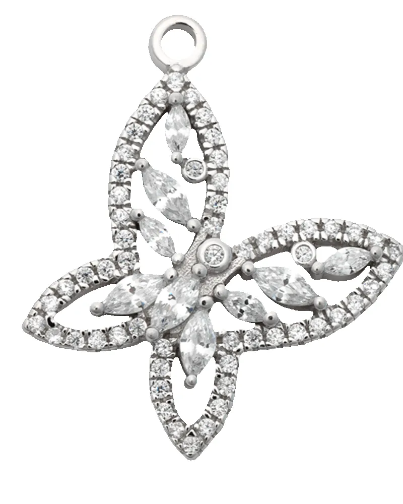 Yellow Shell Gemstone Bracelet with Butterfly CZ Sterling Silver Charm sold by Boston Proper product image thumbnail 3