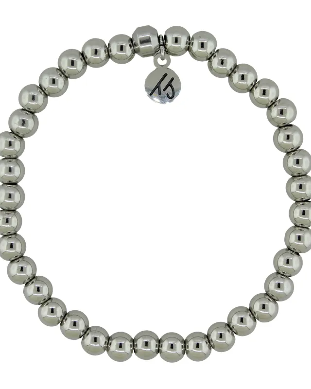 Defining Bracelet- Everyday Bracelet with Silver Steel Beads sold by Boston Proper